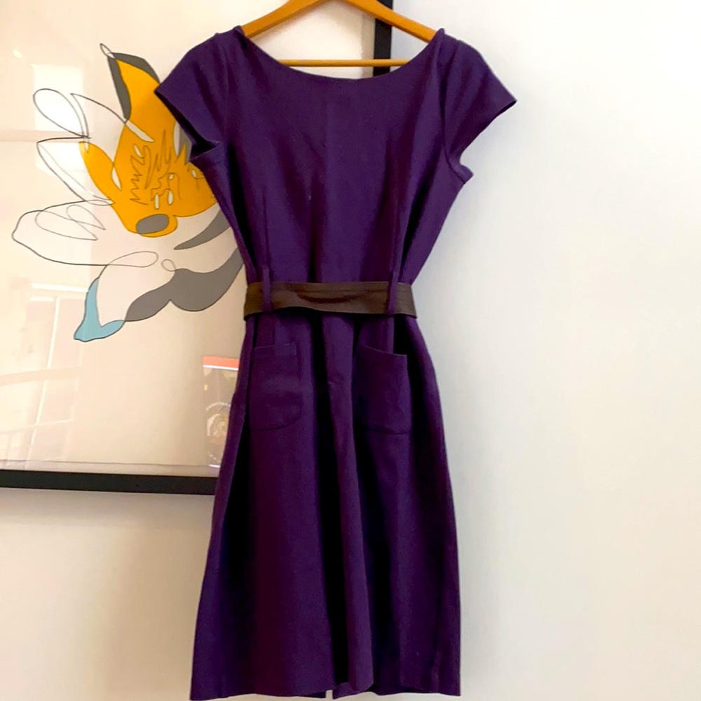 Theory knee length eggplant colored dress
